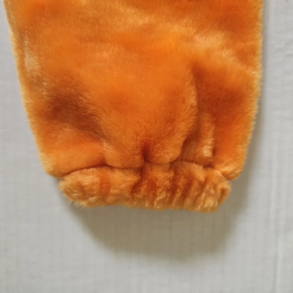 Vintage Chrisha Pumpkin Costume Child Ages 4-6 One Piece Zip Front Orange Plush